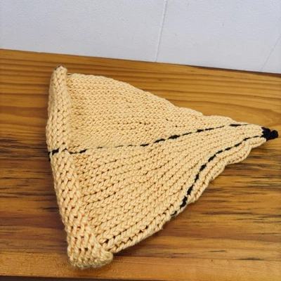 Gorro gorro amarillo tejido a mano plátano niños pequeños jóvenes Foto 1 de 4