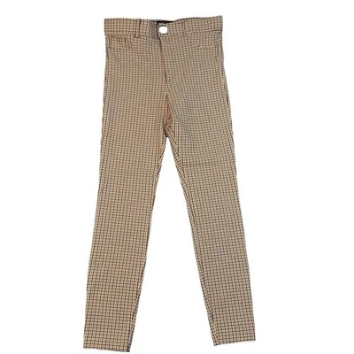 Zara Houndstooth Print  Skinny Gingham HighWaisted Pants Brown Black Women L 666 - Image 1 of 4
