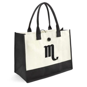 Canvas Tote Bag - Personalized 12 Zodiac Signs Bag, Birthday Gift for Women, ... - Picture 1 of 9