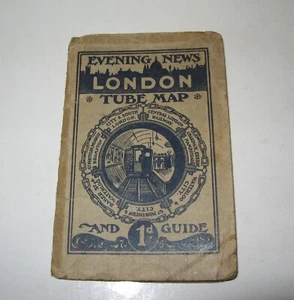 LONDON TUBE MAP ca.1908,EVENING NEWS,PLAN METRO LONDRES,SUBWAY,UERL,UNDERGROUND - Imagen 1 de 5