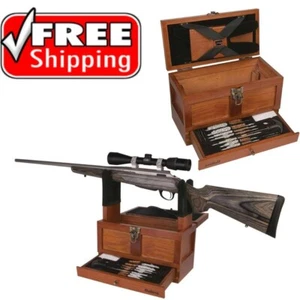 Gun Cleaning Kit Universal Rifle Supplies Lot Vintage Brush Vise .22 9 Mm Stand - Picture 1 of 4