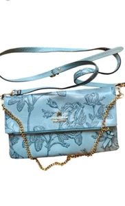 Cuoieria Fiorentina Tuscan Blue Floral Leather Hobo Bag. Made in Italy. NEW. - Picture 1 of 8