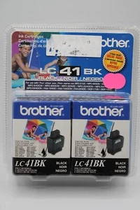 Brother Black Ink Cartridge - 2 Pack LC41BK FACTORY SEALED NEW PT14 - Bild 1 von 2