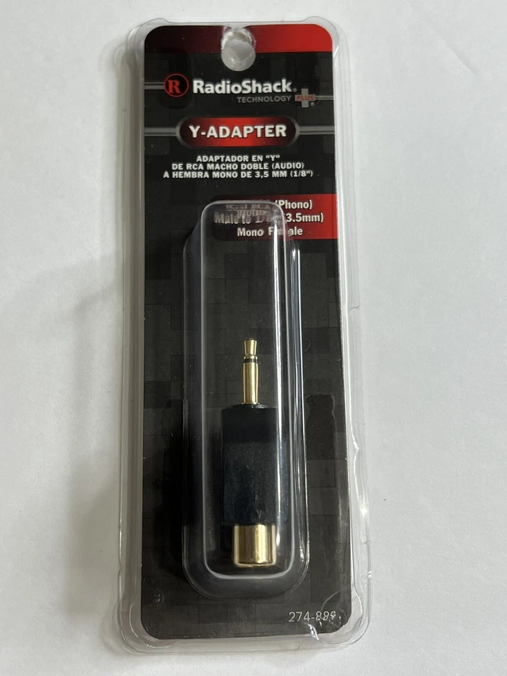RadioShack Dual RCA (Phono) Male to 1/8" (3.5mm) Mono Female #274-889 - Image 1 of 3