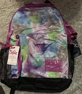 Mochila para portátil Justice Girls rosa brillante púrpura salpicaduras nueva con etiquetas - Imagen 1 de 7