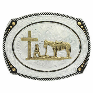 Montana Silversmiths® Roped Cameo Christian Cowboy Buckle 31210-731