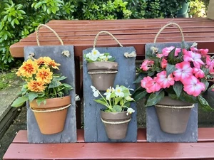 Slate & Terracotta Wall Mountable Plant Pot Gift Ideas Handmade - Picture 1 of 12