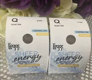 Leggings Sheer Energy TALLA Q Medias Energizantes SUNTAN Soporte de Luz 2 PARES 97966 - Imagen 1 de 2