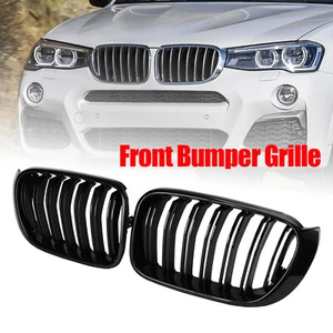 Gloss Black Front Bumper Kidney Grille Grill per BMW X3 X4 F25 F26 2014-2017 A7 - Bild 1 von 12