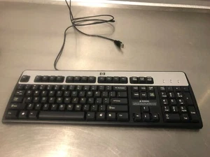 Hewlett Packard KU-0316 USB Wired 104-Key Layout Keyboard ( Black/Silver) - Picture 1 of 5