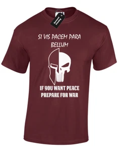 CAMISETA SI VIS PACEM LATINA PARA HOMBRE GIMNASIO ENTRENAMIENTO TOP CULTURISTA ESPARTANO - Imagen 1 de 10