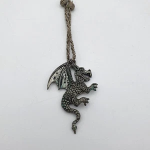 Dragon pendant Metal Necklace costume jewellery 25g chain length 32cm Myth Magic - Picture 1 of 8