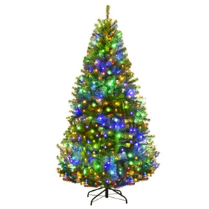 6' Pre-Lit Artificial Christmas Tree Premium Hinged w/ 350 LED Lights & Stand - Picture 1 of 8
