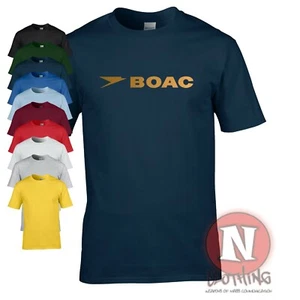 BOAC t-shirt classic logo airline brand new flight crew Teeshirt airport - Picture 1 of 11