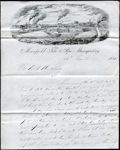 GREAT BRITAIN ADVERTISING MOORFIELD FACTORY KILMARNOCK SCOTLAND 1851 - Picture 1 of 2