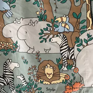 Sandra Boynton It's A Jungle Vintage komplettes Lakenset Lady Pepperell Spannbetttuch, flach - Bild 1 von 8