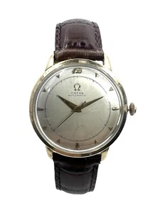 Omega 14k Gold Automatic Cal.351 Two Tone Dial Fancy Lug Watch 1947 - Picture 1 of 5