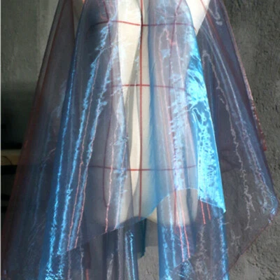 1M Iridescent Laser Shiny Gauze Tissue Fabric DIY Tulle Wedding Dress Background - Image 1 of 4