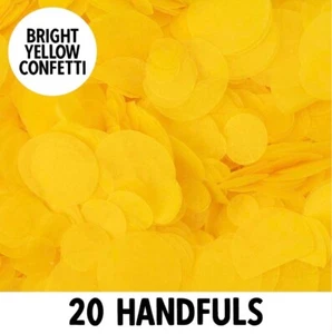 Biodegradable Wedding Confetti | BRIGHT YELLOW | Circle Tissue Paper | 20g Bag - Picture 1 of 4