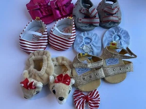 Build a Bear Schuhe Set 6 Paar Rudolph Clarice Hausschuhe Gold Glitzer Absätze + mehr - Bild 1 von 7