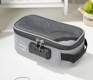 Bolsa a prueba de olores Stasheeze 21x11x8CM bloqueo TSA bolsa a prueba de agua estuche gris Reino Unido - Imagen 1 de 10