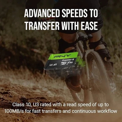 PNY Elite-X 128GB MicroSDXC Flash Card (P-SDU128U3WX-GE) - Image 1 of 2