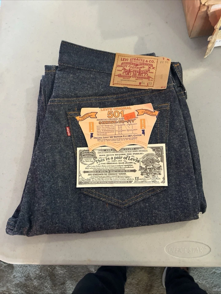 Jeans de pierna recta Levi’s 501 STF RAW DENIM 1987 34x33 RARO vintage años 80 Foto 1 de 4