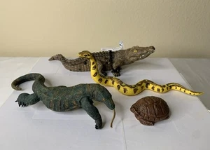 Reptile Figure Lot Papo Schleich AAA Models Komodo Dragon Python Set Of 4 - Picture 1 of 16