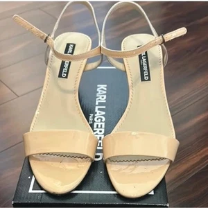 Karl Lagerfeld Tan Sandals with Ankle Strap 7.5 - Picture 1 of 6