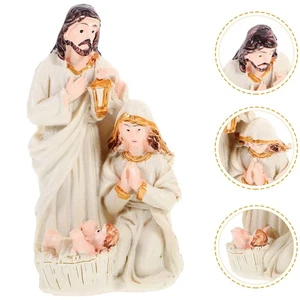 Religious Statue Jesuss Family Standing Christian Ornaments Tabletop Born - Picture 1 of 12
