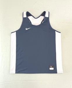 Nike Reversible Tank Top Women’s L Navy Blue & White Sleeveless Athletic Jersey  - Picture 1 of 24