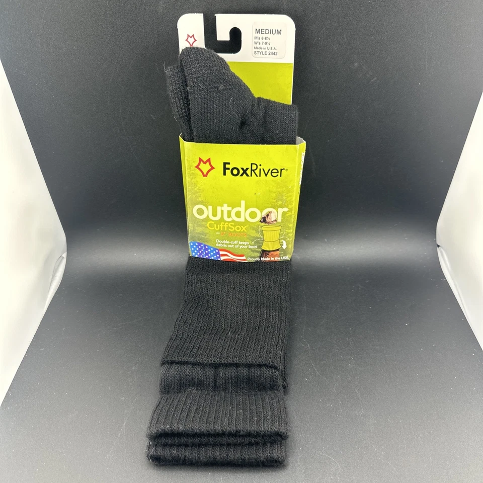 1 par de puños Fox River para hombre al aire libre talla mediana "6-8 1/2 negro para botas de 8"" nuevo en stock" Foto 1 de 4