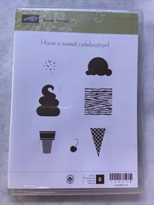 Stampin' Up "Sweet Scoops" 120078 - 8 estampillas conos de helado chispas de cereza. - Imagen 1 de 3