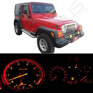 T5 T10 Red LED Kit Fits 97-06 Jeep Wrangler Instrument Panel Cluster Light - Picture 1 of 13