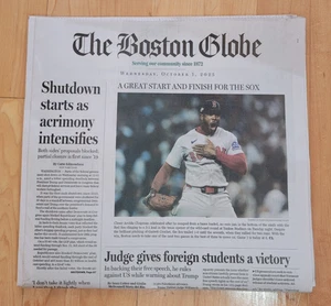 Boston Globe Red Sox Beat Yankees Spiel 1 Wild Card Runde 30.09.25 - Bild 1 von 6