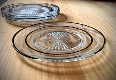 Vintage 8" Plates - Starburst w/ Black & White Rings - 1950s (Set of 4)  - Image 1 of 4