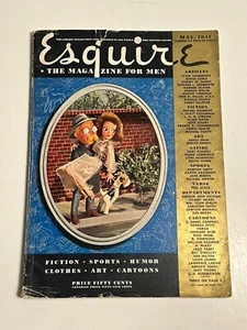 ESQUIRE MAGAZINE 1941 MAY - ILLUSTRATED COVER NICE ADS - Centerfold Inside - Picture 1 of 4