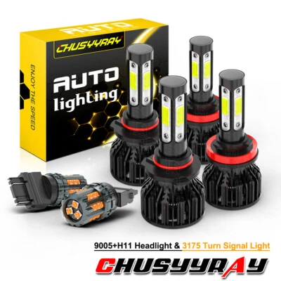 6x Bombilla 9005 H11 Para Peterbilt 579 587 Camiones Kit Faros LED Vi/Baja Haz Blanco Foto 1 de 4