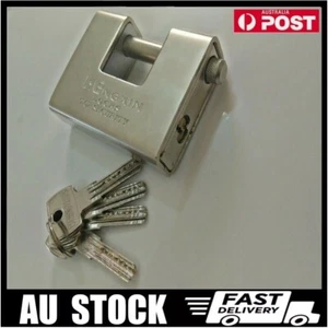90mm Padlock Container Monoblock Garage Trailer Lock Box ShutterRectangular lock - Picture 1 of 10
