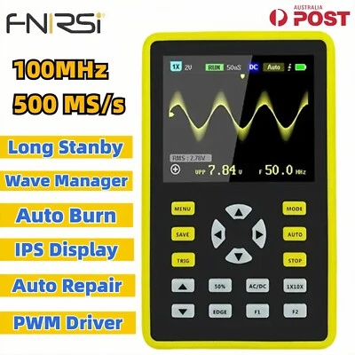 FINRSI 5012H Handheld Digital Oscilloscope IPS LCD Display 100MHz 500MS Tester - Image 1 of 4