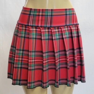 MINI REGULAR Falda Spandex Plisada a Cuadros (Spandex Rojo) Foto 1 de 4