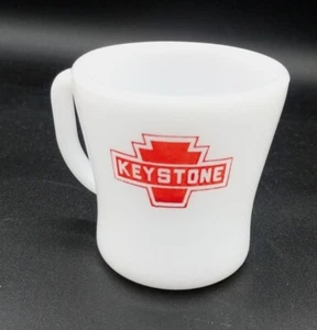 Federal Heat Proof Milk Glass Keystone Coffee Cup Vintage  - Picture 1 of 6