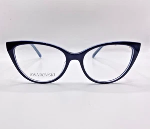 Swarovski SK5434 092 Blue Silver Cat Eye Plastic Eyeglasses Frame 53-16-140 - Picture 1 of 5
