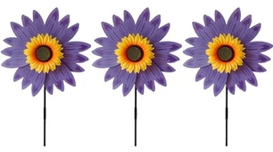 Lot of 3X Sunflower Windmill Wind Spinner Decoration Home Yard Garden Decor - Picture 1 of 1