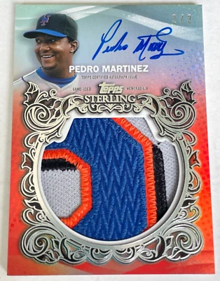 2021 Topps Sterling Pedro Martinez Splendor RED JUMBO PATCH AUTOGRAPH #2/3 Mets - Image 1 of 3