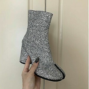 silver sequin boots