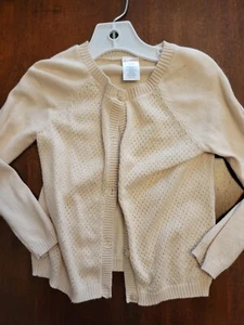 Girls Gymboree Cream Tan Sweater Cardigan Size 4 - Picture 1 of 4
