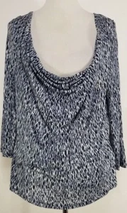 MICHAEL KORS Cowl Neck Top 3/4 Sleeve Stretch Blouse Womens Size P/L - Picture 1 of 6