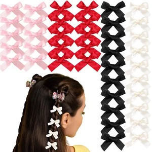 40 Pcs Mini Bow Hair Clips Satin Mini Bow Clips Small Bowknot Barrettes Hair ... - Picture 1 of 7