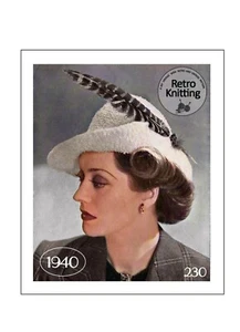 1940's Ladies Stylish Hat Knitting Pattern Copy - Picture 1 of 2